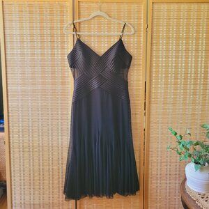 JS Collections Black Mesh Formal Gown